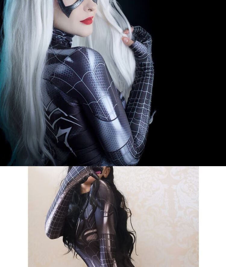 蜘蛛侠衣服紧身衣女性感开裆大人黑惑连体cos服 福音战士绫波丽(无