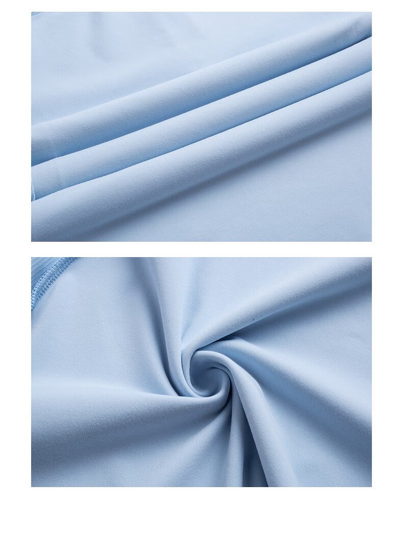 安踏女子运动t恤2022春季新款健身跑步长t恤针织衫官方旗舰天蓝色1