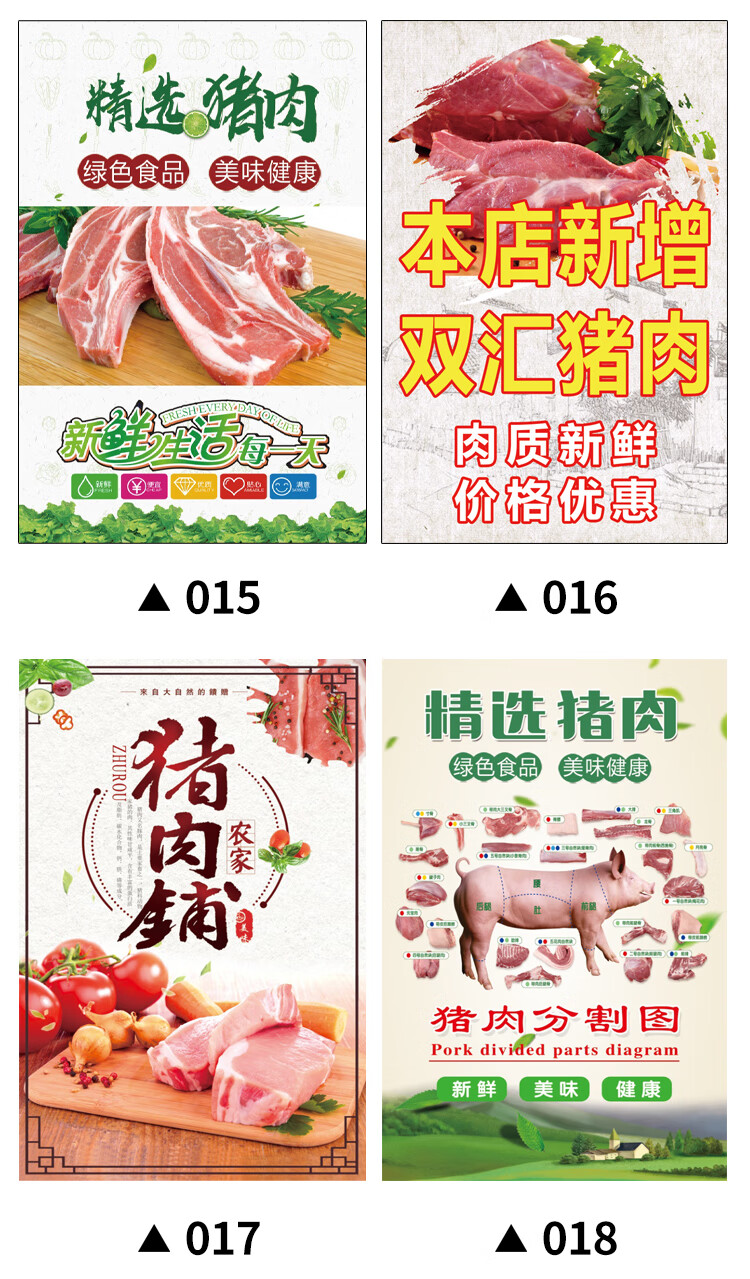 生鲜店海报广告贴纸鲜肉猪肉分割图商场超市冷鲜肉牛肉羊肉肉宣传图片