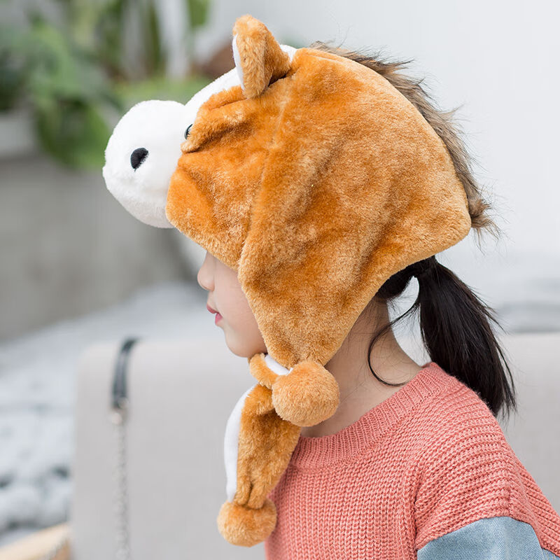 蜜丝吴新品动物帽子鹿角幼儿园表演装扮道具儿童小马梅花鹿卡通动物