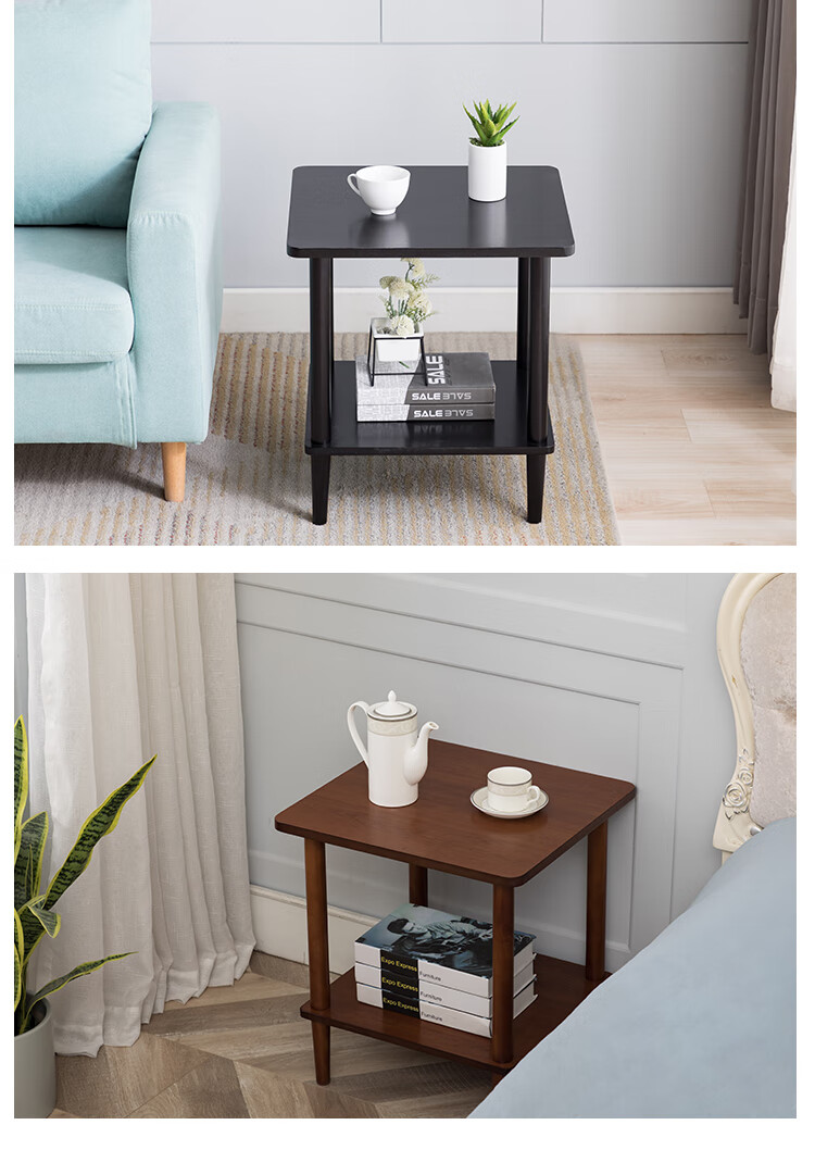 60小方桌子卧室简约正方形小茶几网红质边桌角客厅边柜边几北欧小方