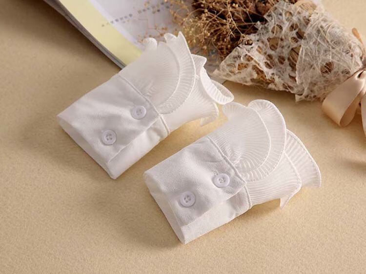 假领女假袖子短接袖女百搭蕾丝花边装饰配饰毛衣卫衣袖子假袖口黑色x