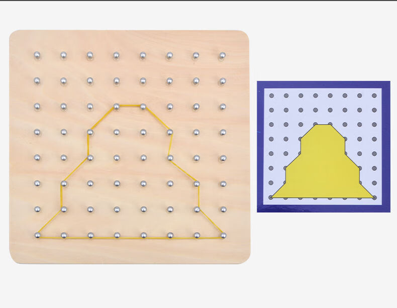 蒙氏教具幾何釘板教具數學多功能學生用釘子板二年級圖形玩具教學
