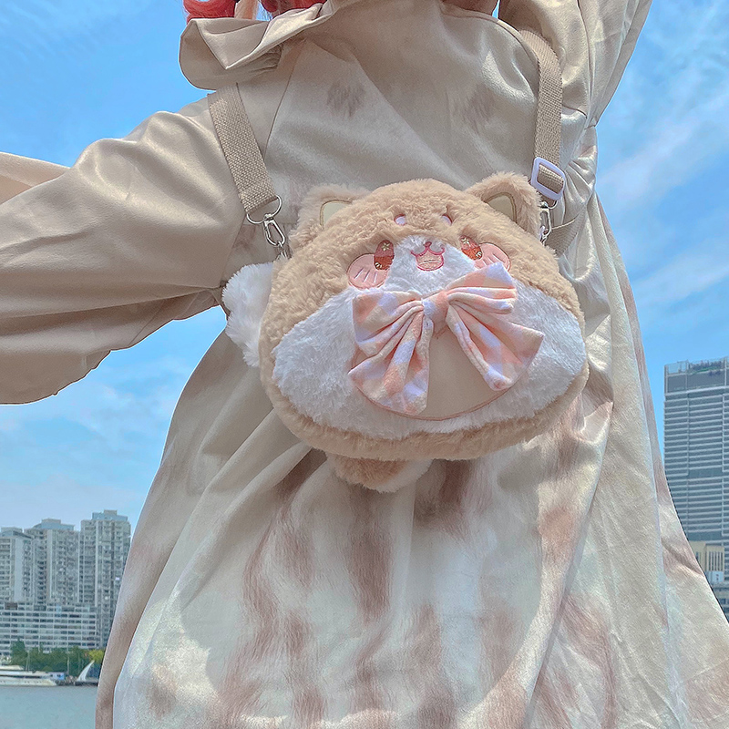 nafandu懵懵猫熊可爱毛绒玩偶lolita包包斜挎手提万圣节jk少女洛丽塔