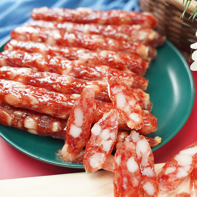 南宁特产贺欧牌加瘦腊肠350g2袋广西广式腊味腊香肠八分瘦