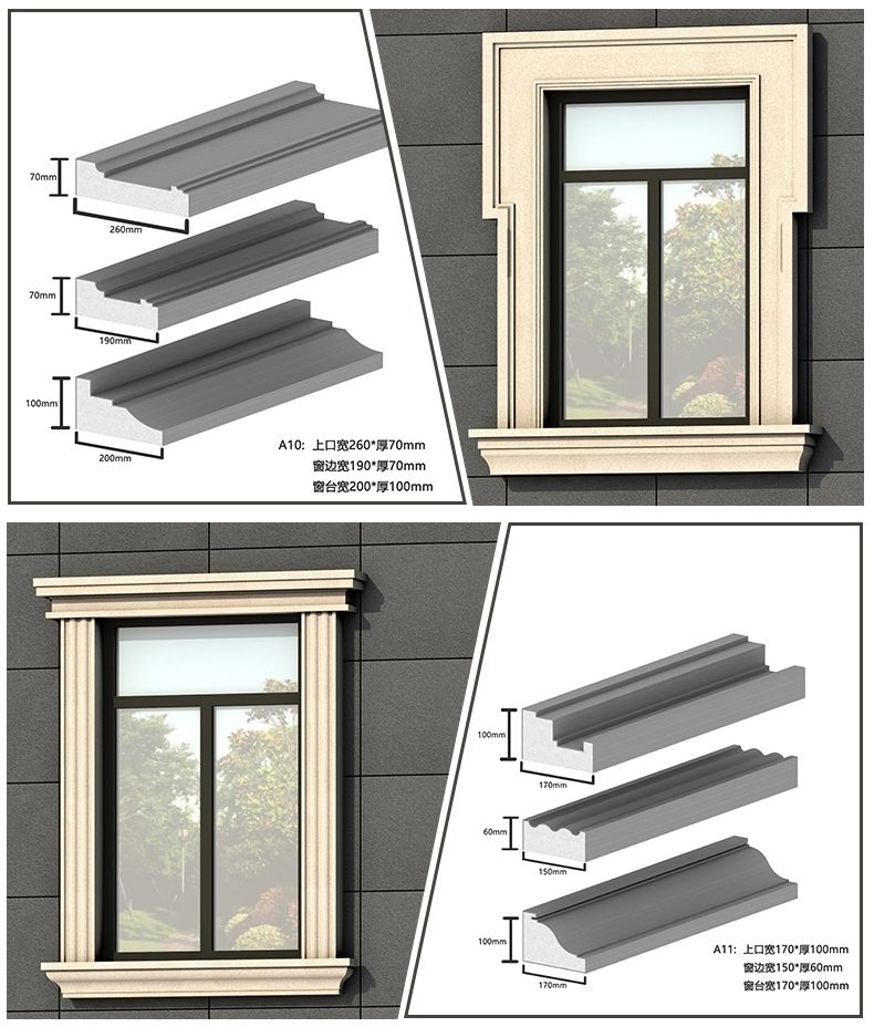 外墙泡沫线条欧式eps装饰泡沫线条别墅外墙装饰线条泡沫腰线屋檐线经
