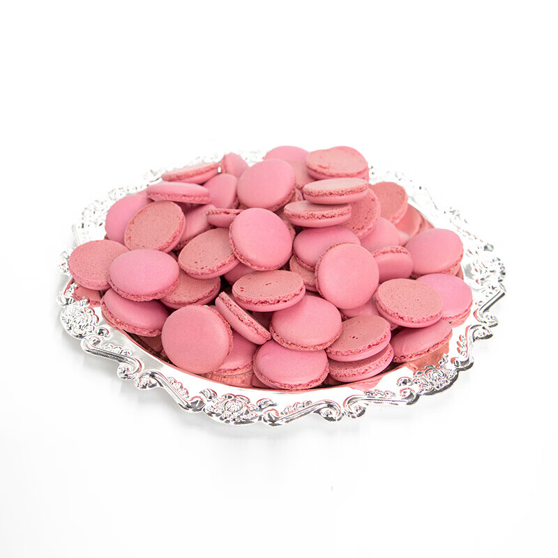马卡龙甜点半成品蛋糕甜品台装饰婚礼宴会糕点花生粉粉红色中号粉红色
