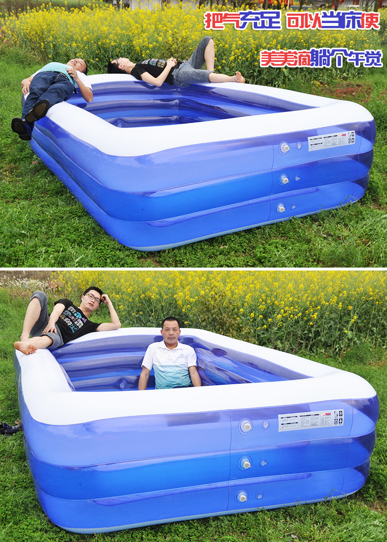 户外充气泳池 儿童充气游泳池家用小孩家庭大宝宝折叠大型户外加厚戏