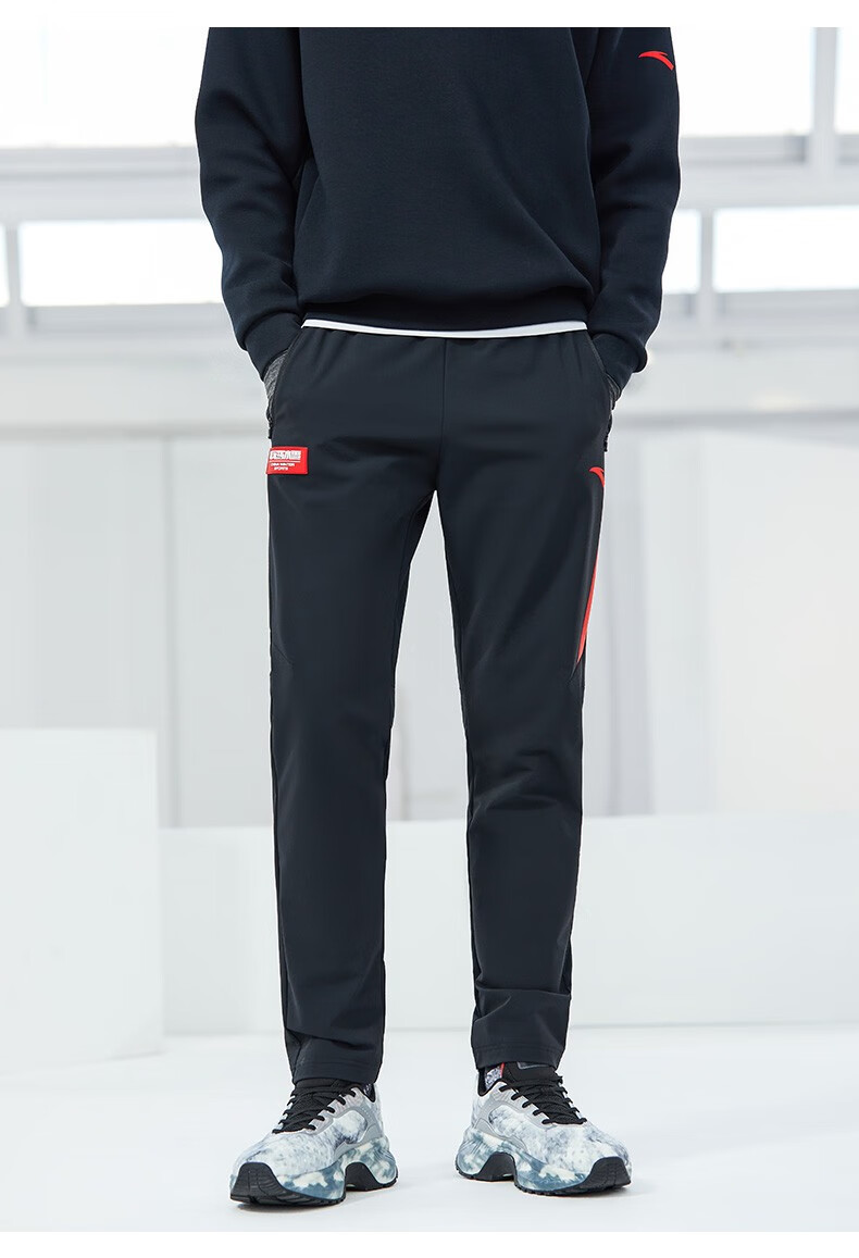 商场同款安踏男裤中国冰雪系列男子运动长裤152217520官方旗舰基础黑1