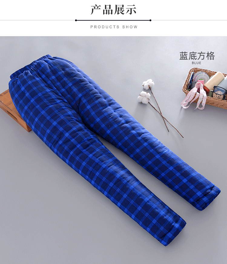 男士纯棉花手工棉裤爸爸加厚内穿保暖裤老年人爷爷宽松裤子冬季黑色l