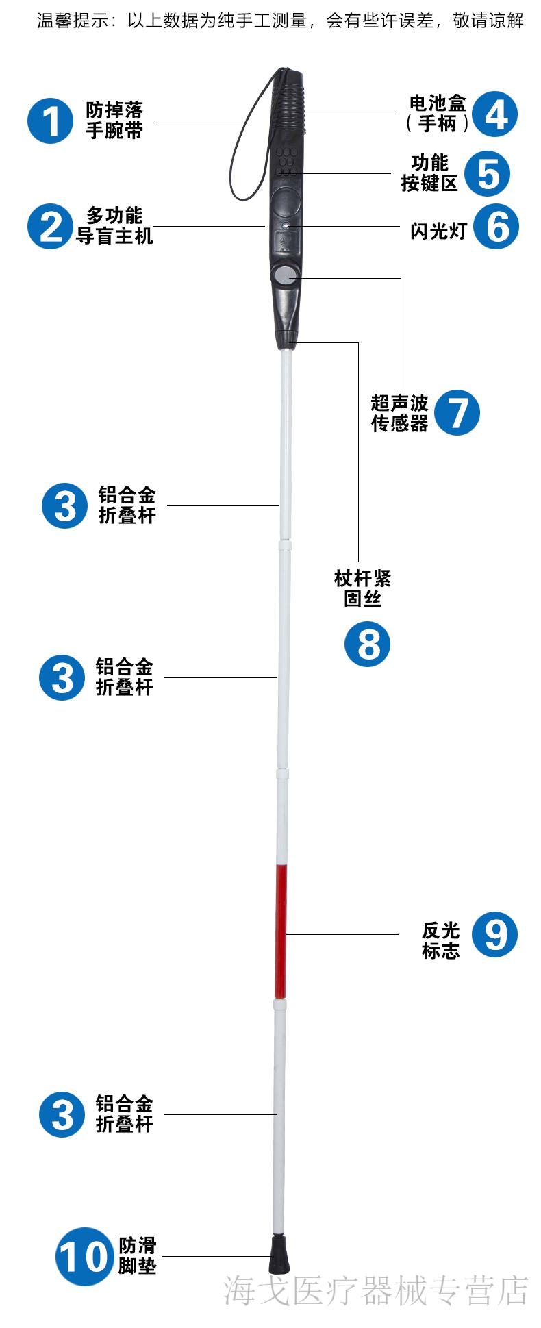 盲人柺杖超聲波電子語音導盲杖智能障礙物避障柺杖盲人生活用品導盲杆