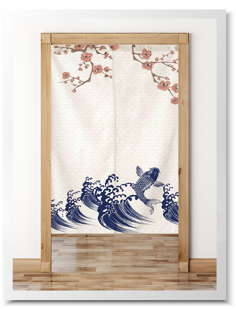 厨房门帘半截 日式门帘隔断帘定制厨房卧室厕所免打孔布艺遮挡和风