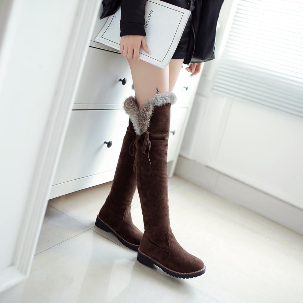 南极人2021冬季新款雪地靴女长筒过膝长靴平底加厚加绒高筒棉靴40大码