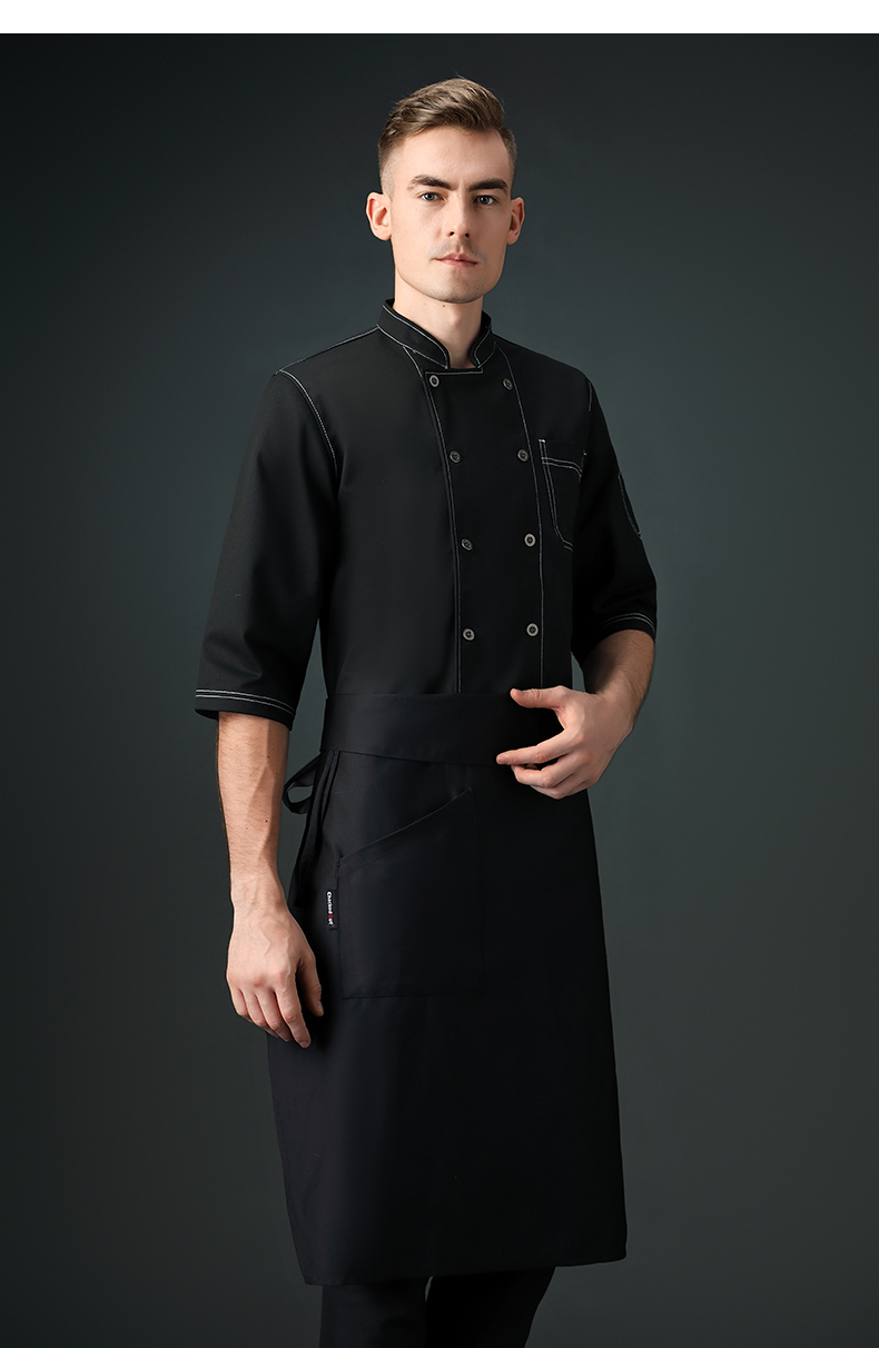 米其林厨师服厨师长专用工服七分袖工作服男餐饮火锅店酒店厨房工衣