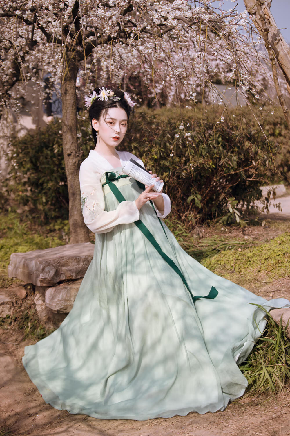 改良汉服解语花夏季齐胸襦裙女装刺绣两片式套装舒适超仙女学生夏解语