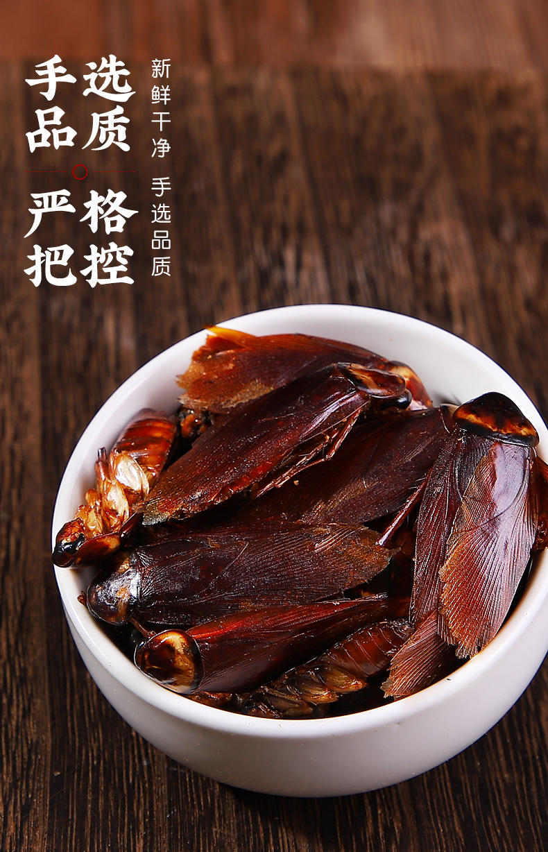 北京同仁堂中药材蟑螂干500克可炒蟑螂干偷油婆蟑螂虫可磨蟑螂粉原料