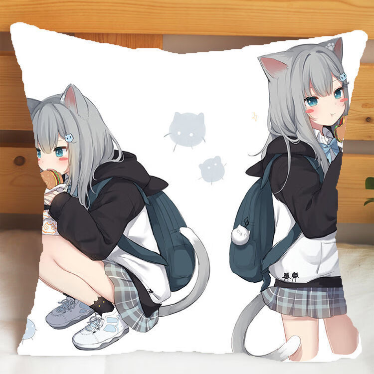 贝兰蓓儿猫羽雫抱枕猫耳娘二次元周边卡通靠垫男女朋友生日礼物枕套