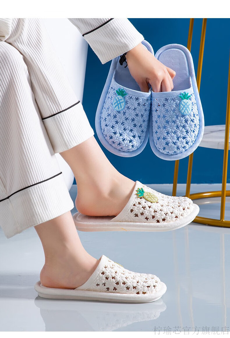 脚趾头夏天时尚洞洞鞋凉拖鞋女夏季滑软底家居外穿室内家用女士包头