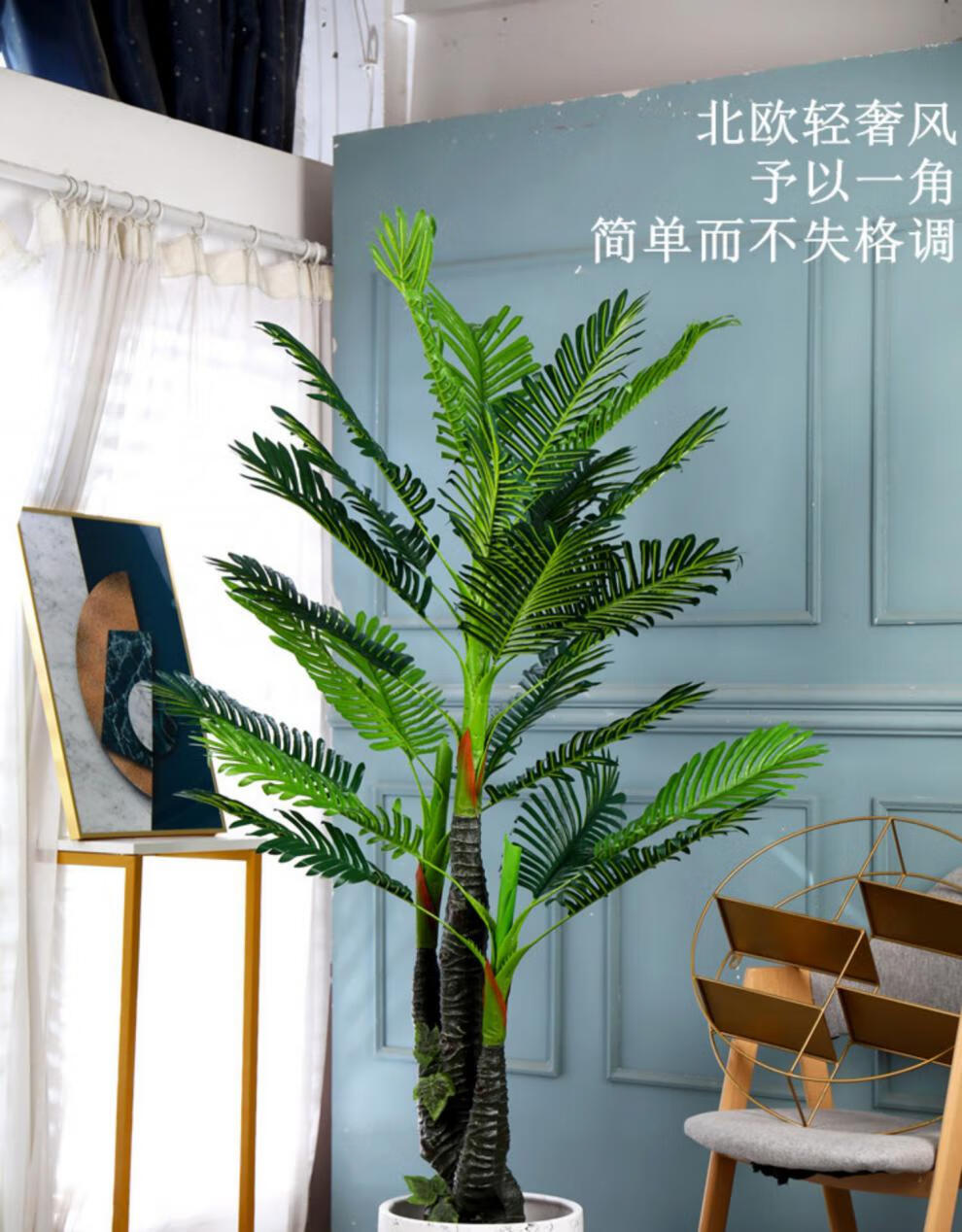 轻奢金边大理石纹特大号陶瓷花盆多边菱形八角发财树落地花盆菱形黑