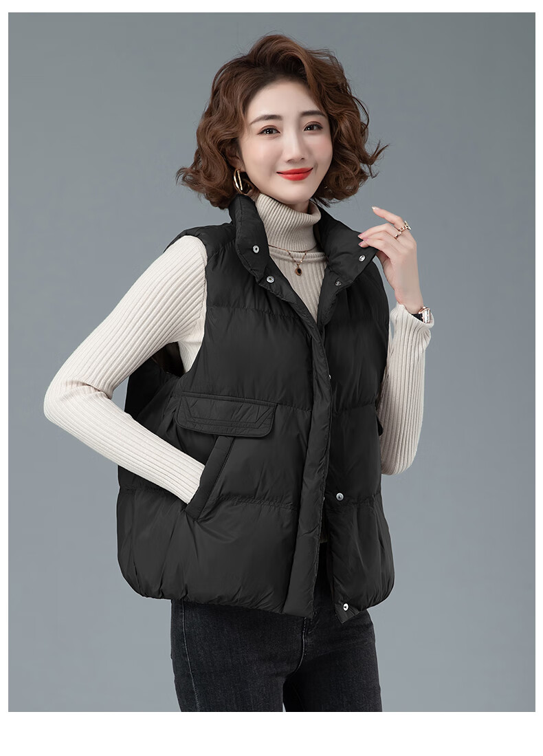 衣典零一羽绒马甲女外穿短款21年冬装新款冬季女装时尚百搭女士白鸭绒