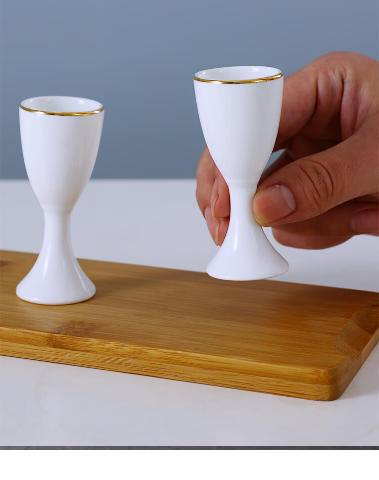 协铭轻奢品牌家用酒店gu瓷陶瓷中式仿古酒具酒杯壶小酒盅分酒器 白