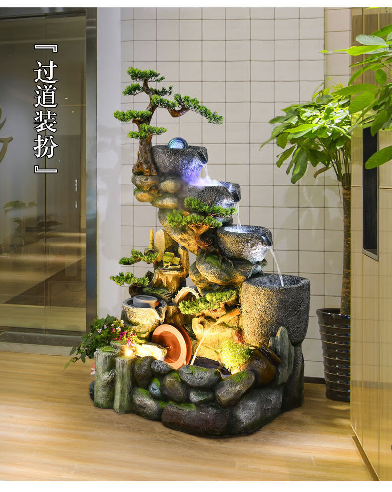 创森小米生态家居水缸假山流水喷泉鱼池阳台花园户外布置庭院循环流水