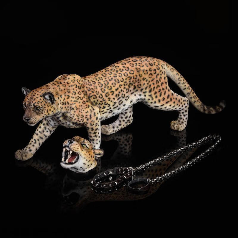 新年礼物仿真动物玩具模型16黑豹雪豹美洲豹模型仿真豹子双头雕动物