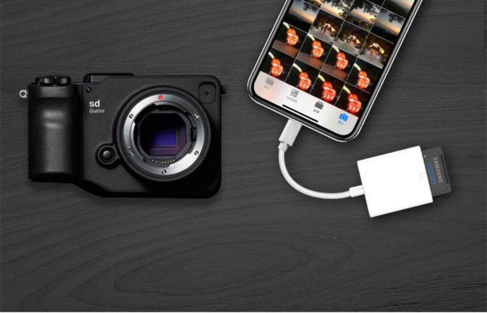 适用相机读卡器适用苹果华为安卓手机sd卡内存卡白色苹果读卡器usb30