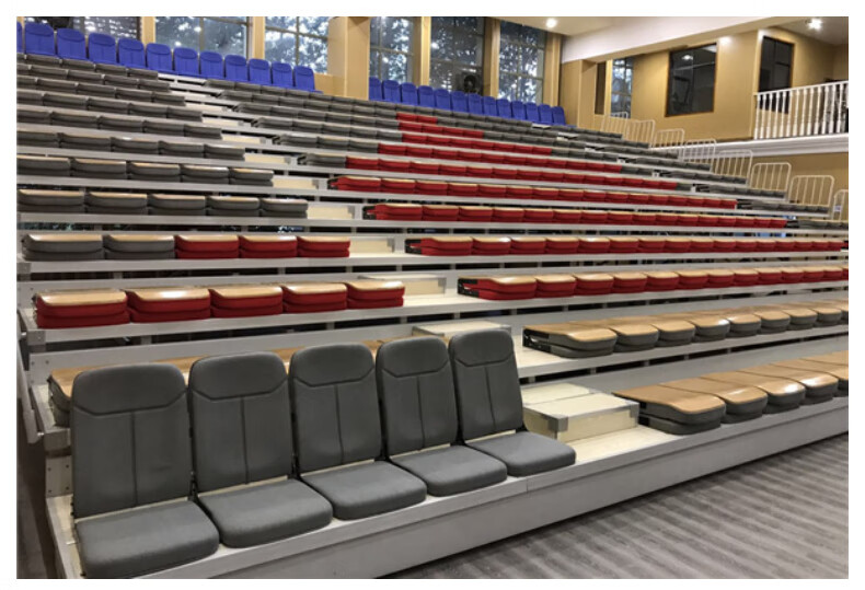 电动伸缩座椅观众席户外体育场软包篮球馆可移动座椅 长条凳座椅