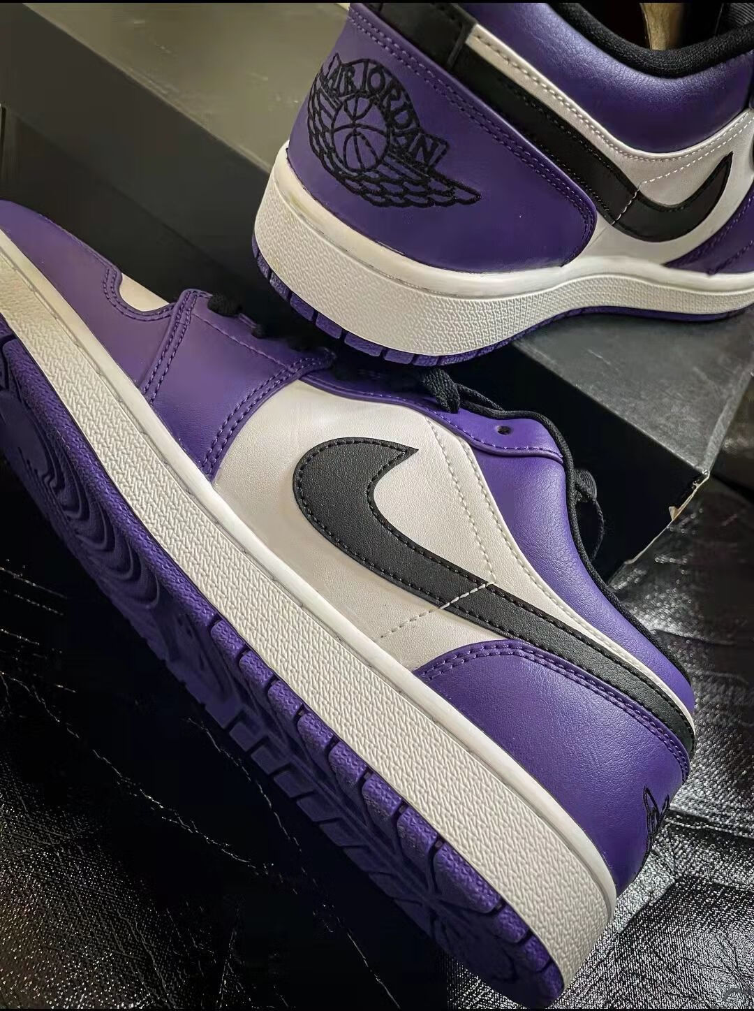 低帮纯原aj女鞋篮球鞋北卡蓝熊猫烟灰男女款鞋 极光蓝-aj1 36【图片