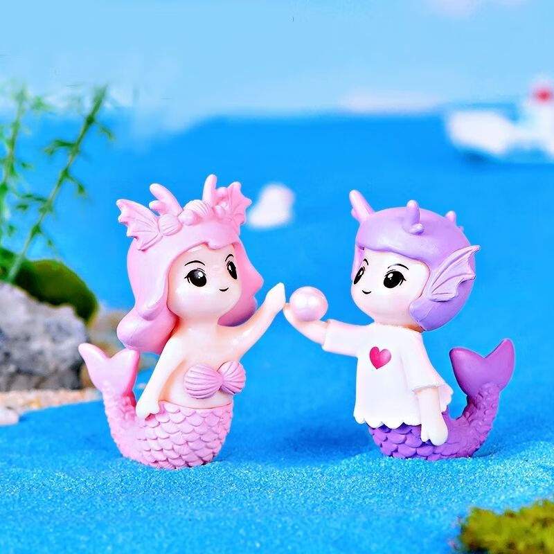 美人鱼情侣仿真树脂珊瑚水族馆鱼缸造景创意pvc人鱼鱼缸造景摆设 5号