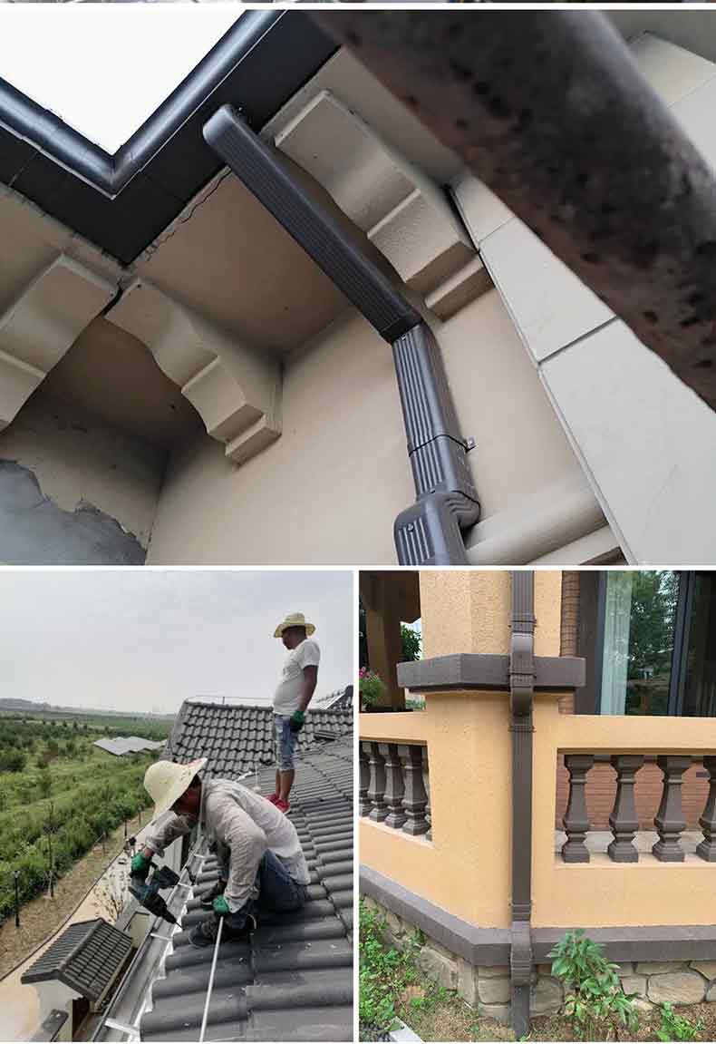 天沟雨水槽 铝合金别墅屋檐排水槽接水槽彩铝成品房檐沟方形雨水管