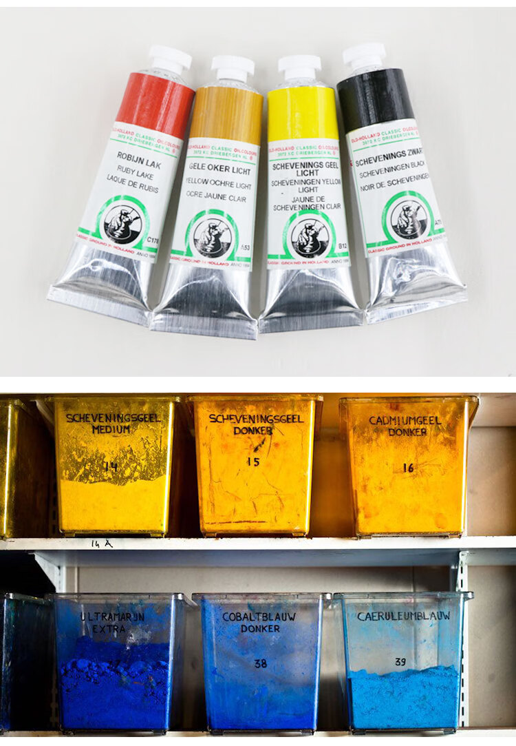 老荷兰油画颜料进口oldhollandoil老荷兰传统手工油画颜料40ml管状a级