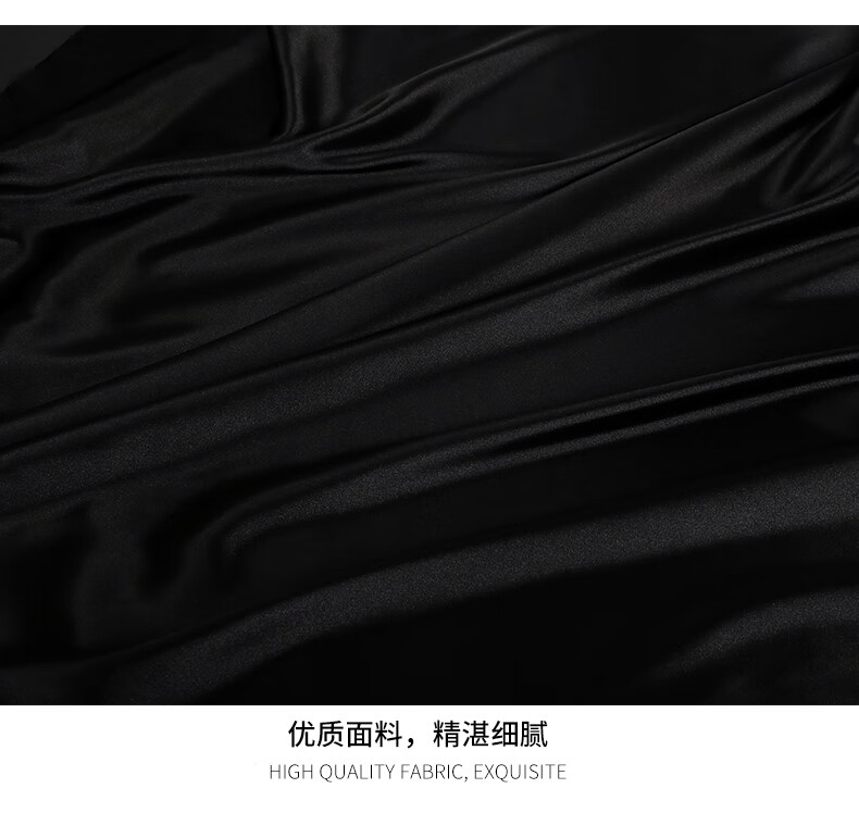绸缎布料绸缎面料黑布料遮光布亮面黑色绸缎面料遮光黑布黑色弹力仿