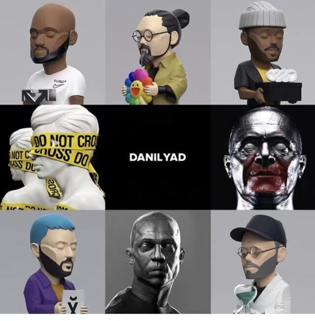 主理人雕塑ow潮牌家居摆件雕塑村上隆宫崎俊太阳花潮牌潮品网红 kaws