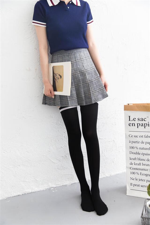 嘉轻黑丝过膝袜超长日系大码加长cos过膝长筒袜女装cd丝袜纯黑色再