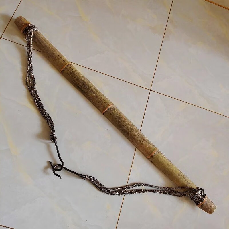 【京品优选】扁担钩双钩扁担挑水用老竹扁担挑水用担家用钩子加绳子