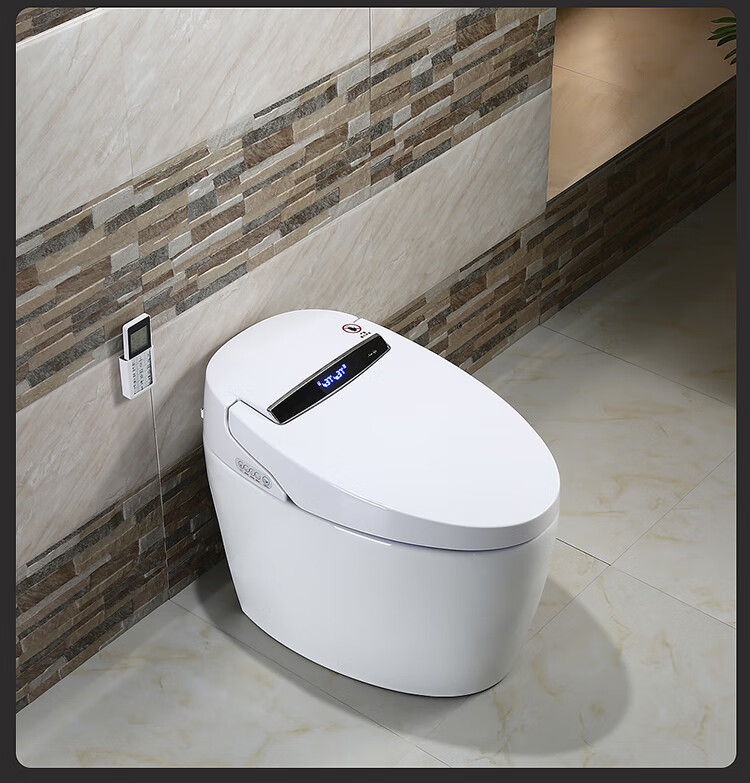 马可波罗智能马桶一体式全自动翻盖带泡沫盾虹吸式家用陶瓷坐便器简配