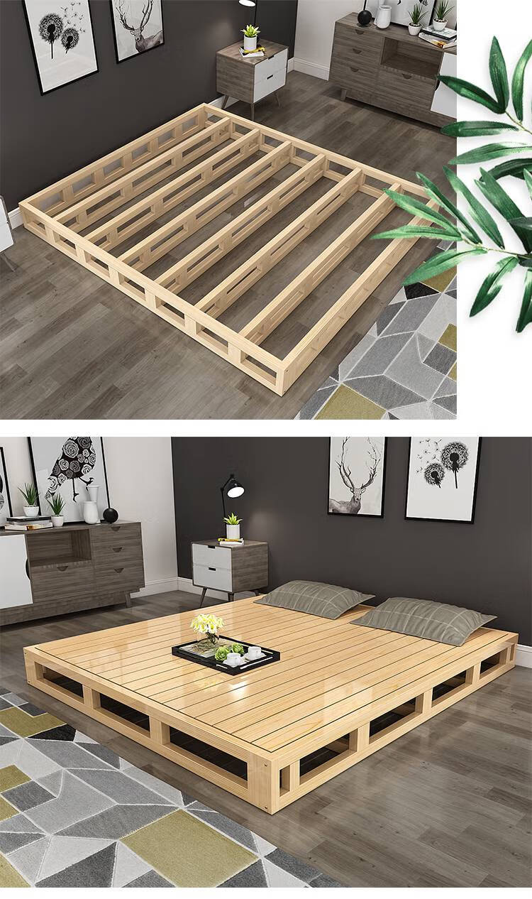 排骨架床架实木榻榻米床排骨架床架1点5米8双人床硬板落地台床日式无