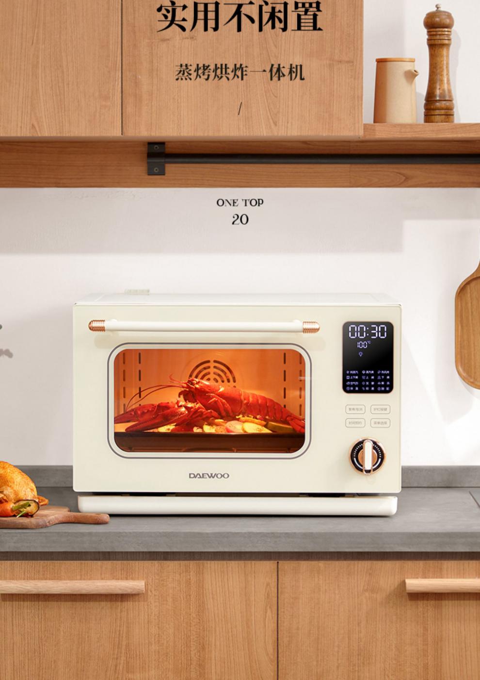 大宇(daewoo)蒸烤炸箱一体机家用新款台式大容量多功能空气炸电烤箱