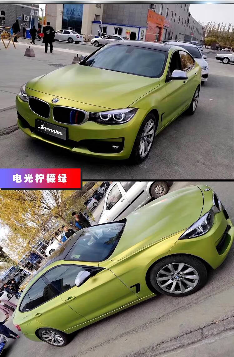 改色膜全车贴电光战斗灰汽车改色膜宝马5系全车贴膜改色金属磨砂黑