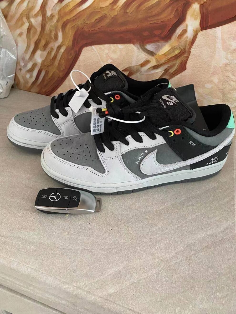 aj男女鞋旗舰官官方新同款女鞋低帮鞋日系男鞋学生 aj低帮蓝白午夜 偏