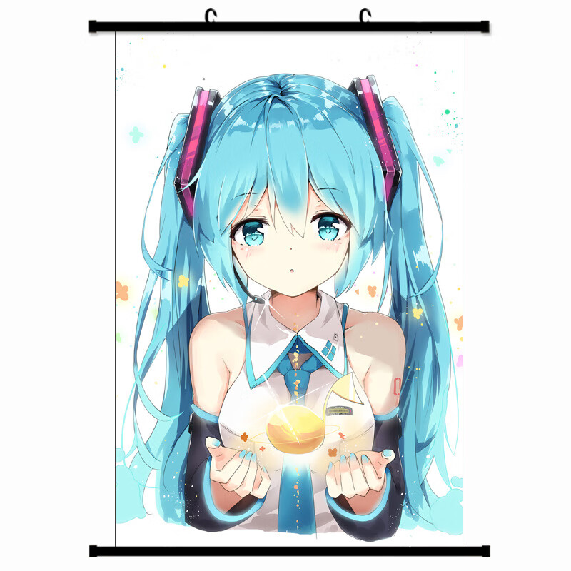 初音未来miku周边动漫挂画海报装饰墙贴画二次元周边布画来图制作 图