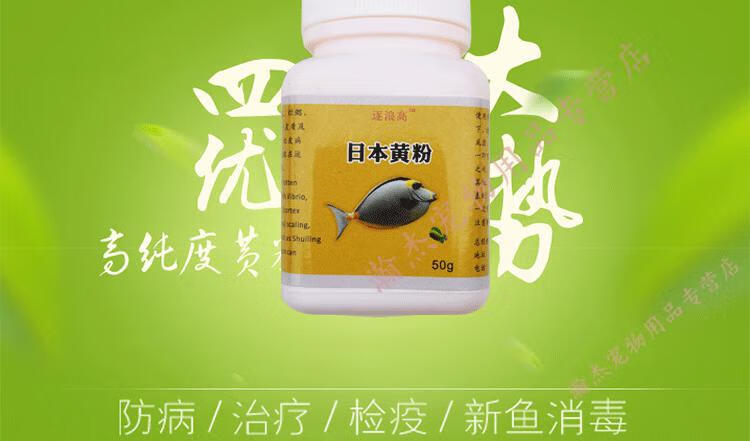 疾病治疗鱼缸金鱼黄粉鱼药消毒水霉病专治白点净黄粉2瓶买1送1实发4瓶