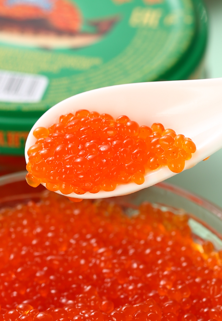 俄罗斯鱼子酱原装鱼籽酱大马哈鱼红鱼子寿司料理即食罐头【图片 价格