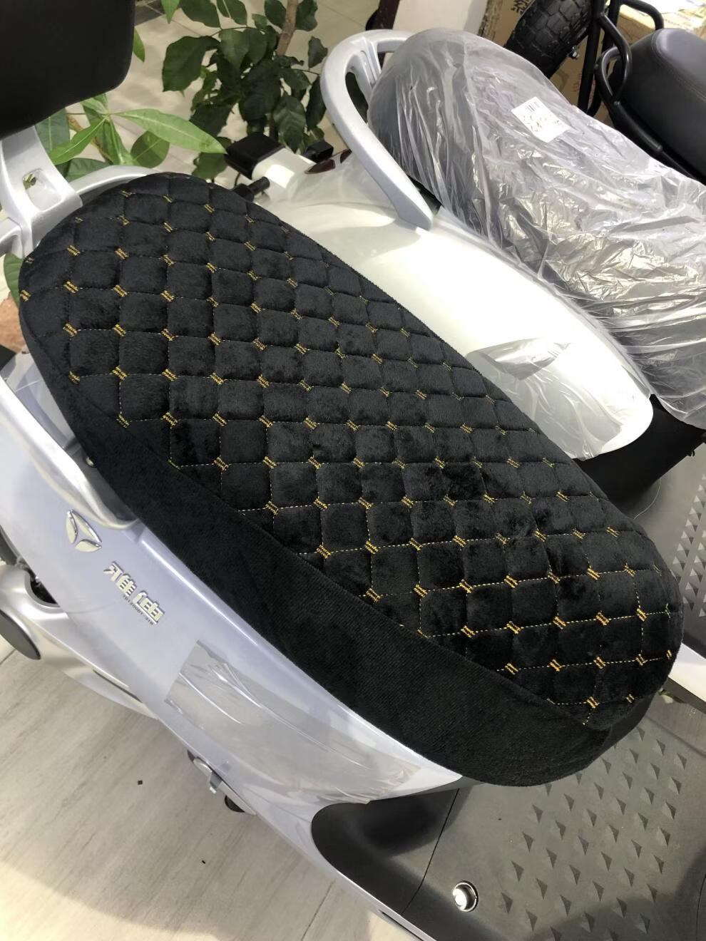 台铃电动车e30防晒坐垫套隔热卡通款四季保护套e30防晒套海豚款