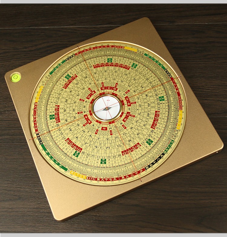 hkgk风水师专用罗盘风水盘高精度纯铜八寸综合盘三元三合大号8寸随身