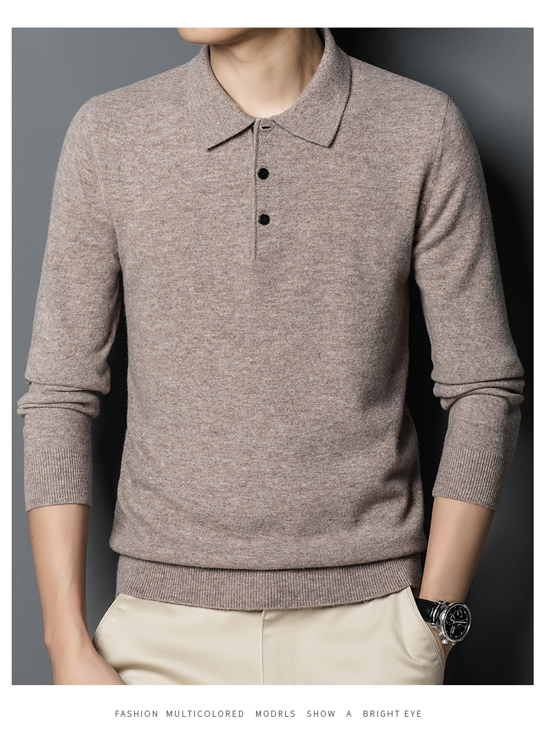长袖polo上衣翻领薄款青年时尚毛衣 深灰 185/2xl【图片 价格 品牌