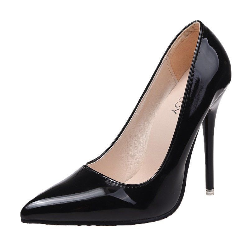 高跟鞋恨天高走秀高跟鞋3350码21春秋12厘米超高跟单鞋女细跟尖头恨天