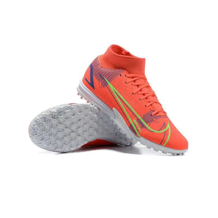 足球鞋小李足球鞋刺客12代足球鞋男agtf碎钉高帮儿童猎鹰鞋 橙红色 39